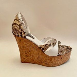 XTC Snakeskin Cork Platform Sandles w/ankle strap